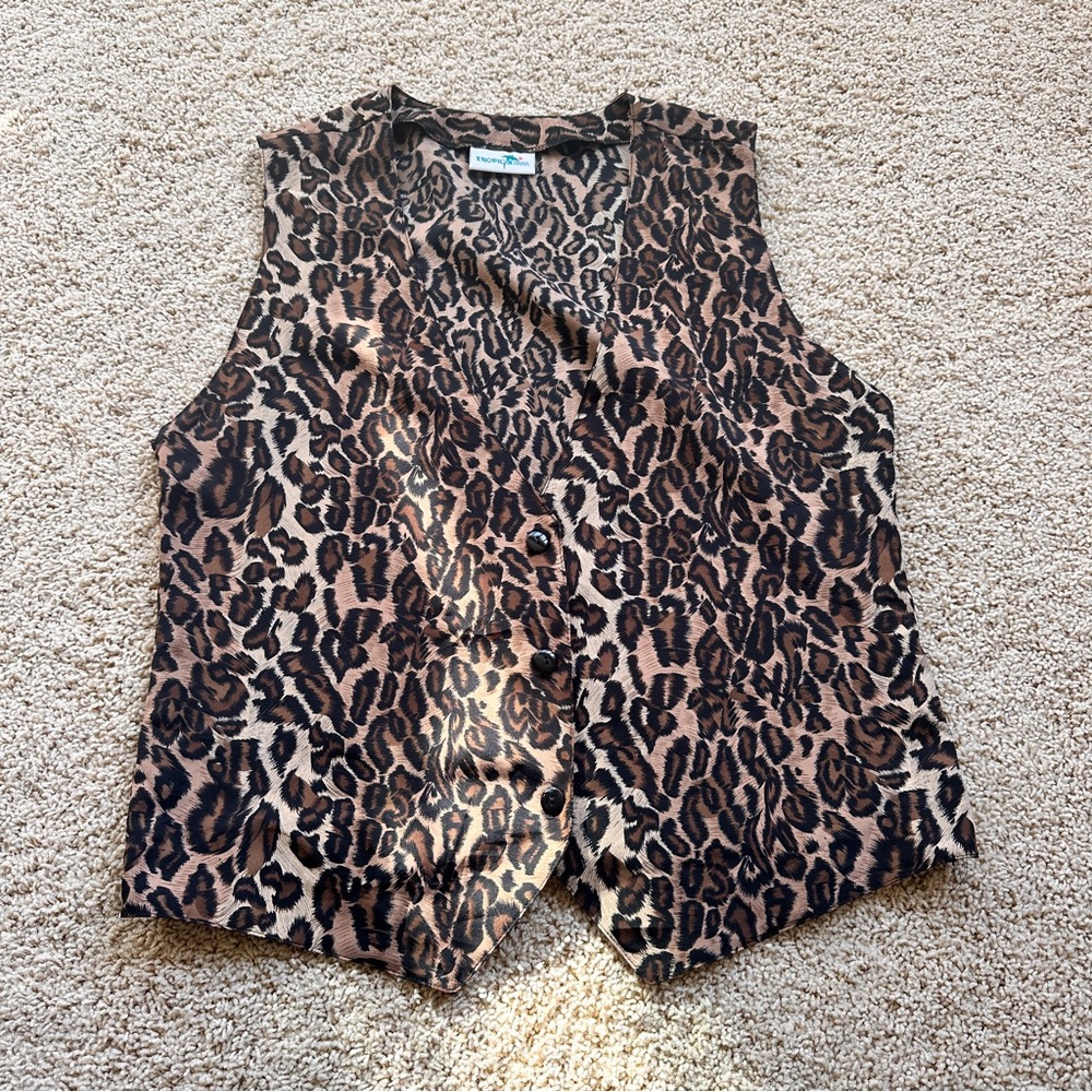 Vintage 80’s Leopard Print Sleeveless Vest bought in Paris